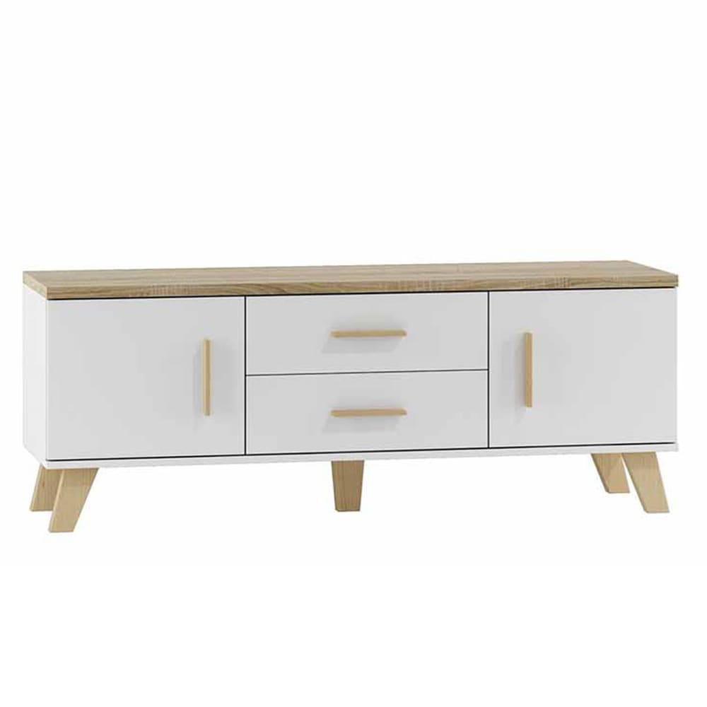 Wohnli Möbelsuche - TV-Schrank mit Dekor aus Eiche und Mattweiß