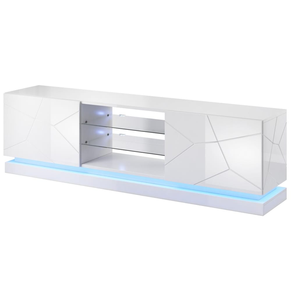 wohnli-moebel-suche-M26094700 Wohnli Möbelsuche - 200 cm weißer Designer-LED-TV-Schrank – mit LED
