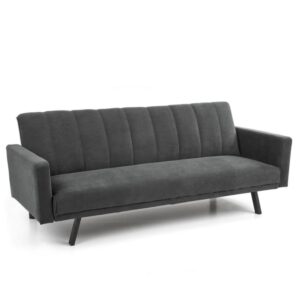 wohnli-moebel-suche-M26094788 Wohnli Möbelsuche - Umwandelbares Sofa aus grauem Samt mit Metallbeinen