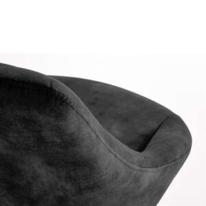 Barhocker aus schwarzem Samt 48x78x53cm Samt Schwarz MSO Möbel Wohnzimmermöbel Hocker