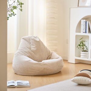 Hocker aus beigem Kordsamt 84x73x90cm Samt Beige Nordlys Sofas und Sessel Sessel, Poufs und Fußbänke Sitzsäcke