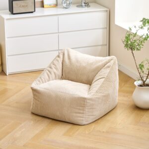wohnli-moebel-suche-M26095976-1 Hocker aus beigem Kordsamt 55x44x55cm Samt Beige Nordlys Sofas und Sessel Sessel, Poufs und Fußbänke Sitzsäcke