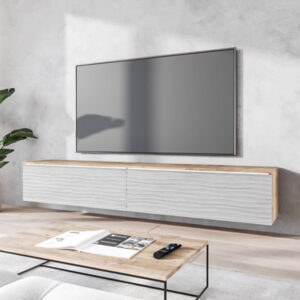 wohnli-moebel-suche-M26096486-1 Lowboard D mit Klappen 180x33x30cm Kastanie Breslau Beton Wellenmuster 33x30x180cm Spanplatte Braun Feldmann-Wohnen Möbel Wohnzimmermöbel TV-Möbel