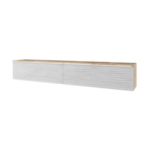 Wohnli Möbelsuche - Lowboard D mit Klappen 180x33x30cm Kastanie Breslau Beton Wellenmuster