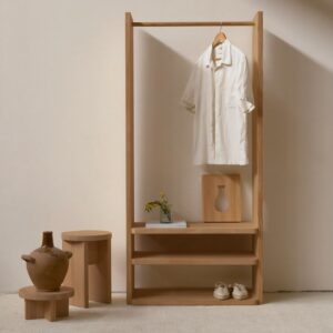 wohnli-moebel-suche-M26096493-1 Garderobenständer Mariola 80 x 170 cm 80x170x40cm Holz Braun Naan Furniture Möbel Schlafzimmermöbel Kleiderständer