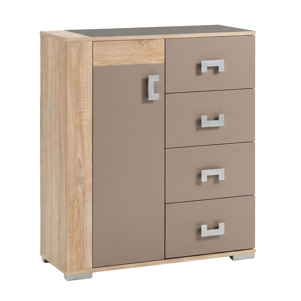wohnli-moebel-suche-M26096522 Wohnli Möbelsuche - Kommode Bravo mit Tür aus Holz 80x40x95cm Eiche Sonoma Trüffel
