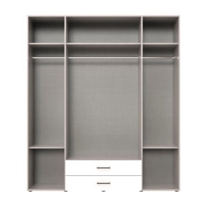wohnli-moebel-suche-M26096531-1 Kleiderschrank Mugano mit Türen 160x58x185cm weiß 58x185x160cm Spanplatte Weiß Feldmann-Wohnen Möbel Schlafzimmermöbel Kleiderschränke