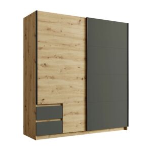 wohnli-moebel-suche-M26096533 Wohnli Möbelsuche - Schwebetürenschrank Uriel aus Holz 180x59x198cm graphit Eiche Artisan
