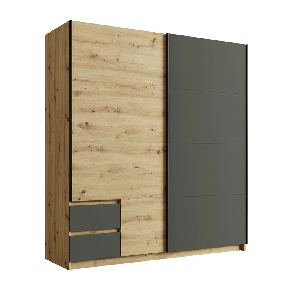 wohnli-moebel-suche-M26096533 Wohnli Möbelsuche - Schwebetürenschrank Uriel aus Holz 180x59x198cm graphit Eiche Artisan
