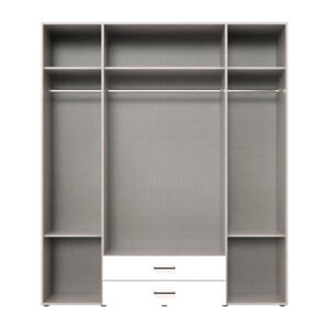 wohnli-moebel-suche-M26096535-1 Kleiderschrank Mugano mit Türen 160x58x185cm weiß Hochglanz 58x185x160cm Spanplatte Weiß Feldmann-Wohnen Möbel Schlafzimmermöbel Kleiderschränke