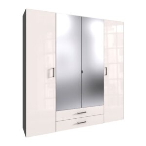 wohnli-moebel-suche-M26096535 Wohnli Möbelsuche - Kleiderschrank Mugano mit Türen 160x58x185cm weiß Hochglanz
