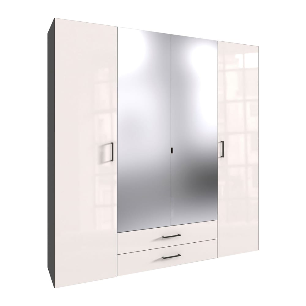 wohnli-moebel-suche-M26096535 Wohnli Möbelsuche - Kleiderschrank Mugano mit Türen 160x58x185cm weiß Hochglanz