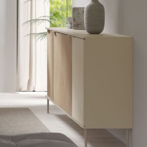 Sideboard Rodgau mit Türen 220x40x92cm Kaschmir / Eiche Artisan 40x92x220cm Spanplatte Beige Feldmann-Wohnen Möbel Schlafzimmermöbel Kommoden