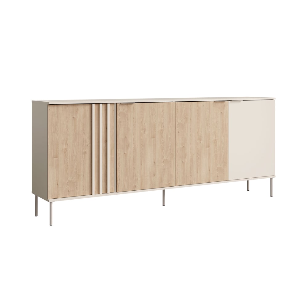 wohnli-moebel-suche-M26096543 Wohnli Möbelsuche - Sideboard Rodgau mit Türen 220x40x92cm Kaschmir / Eiche Artisan