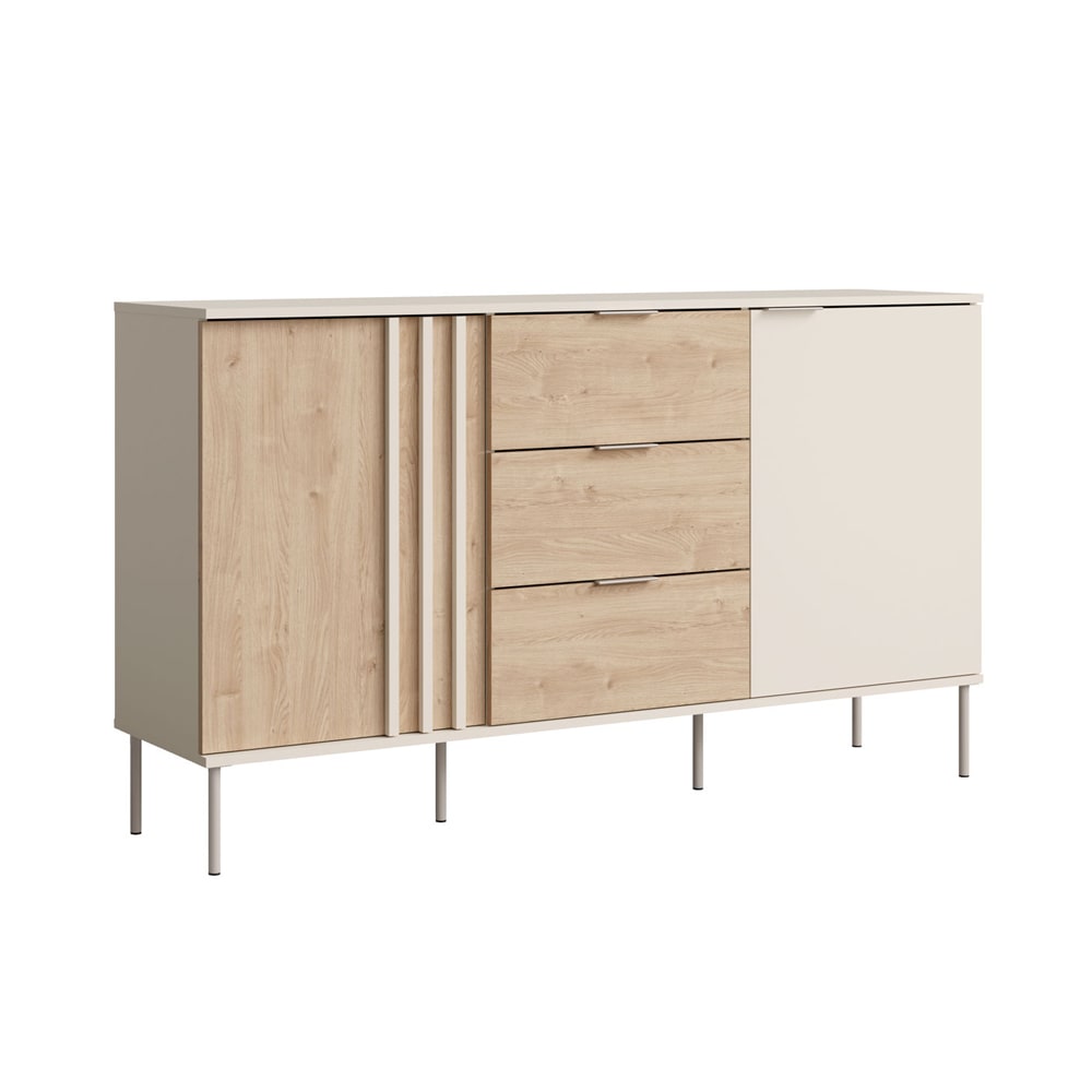 wohnli-moebel-suche-M26096565 Wohnli Möbelsuche - Sideboard Rodgau mit Türen aus Holz 165x40x92cm Kaschmir Eiche Artisan