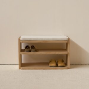 Mariola Schuhregal 80 cm 80x48x40cm Holz Braun Naan Furniture Möbel Flurmöbel Schuhschränke