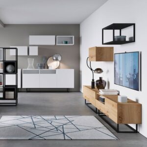 wohnli-moebel-suche-M26096635-1 Lowboard Enjoy mit Klappen 120x37x47cm Eiche Artisan 37x47x120cm Spanplatte Braun Feldmann-Wohnen Möbel Wohnzimmermöbel TV-Möbel