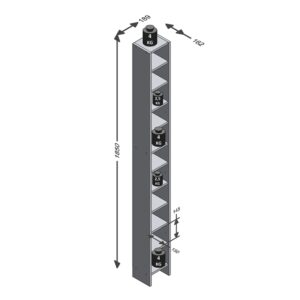 wohnli-moebel-suche-M26096985-1 Regal 11 Ebenen H185 cm - Eichendekor Handwerker 19x185x16cm Spanplatte Braun Calicosy Möbel Wohnzimmermöbel Regale