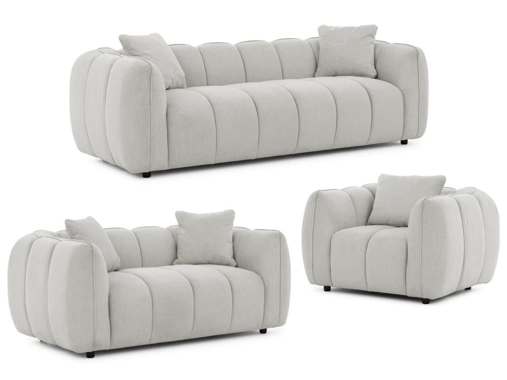 wohnli-moebel-suche-M26097251 Wohnli Möbelsuche - Polstergarnitur 3+2+1 in tief gesteppter Bubble-Optik