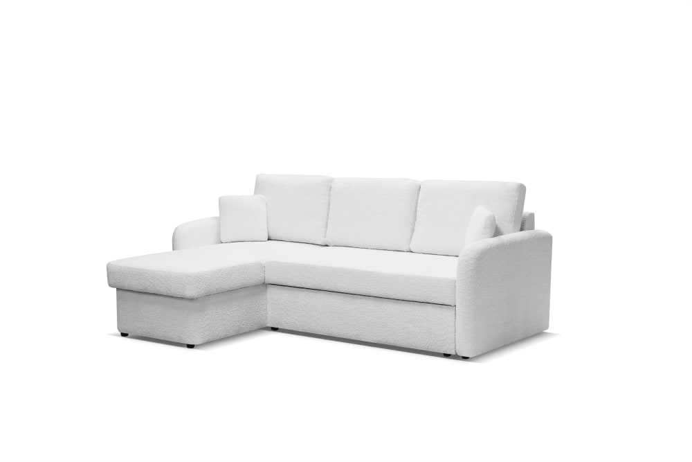 Wohnli Möbelsuche - Universelles Ecksofa mit Schlaffunktion und Bettkasten – ecru