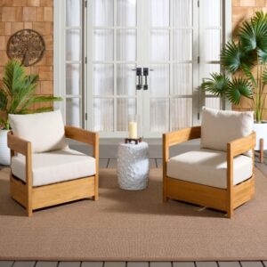 wohnli-moebel-suche-M26098348-1 2er-set sessel aus holz/stoff/natur-schaum/taupe 70x62x75cm Holz Beige Safavieh Sofas und Sessel Sessel, Poufs und Fußbänke Sessel