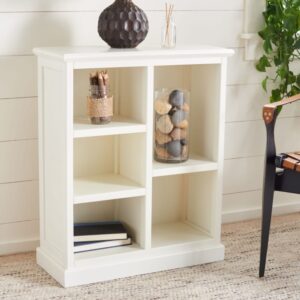 wohnli-moebel-suche-M26098353-1 Bücherregal bayur-holz weiß 63x76x27cm Holz Beige Safavieh Möbel Wohnzimmermöbel Bücherregale