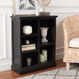 wohnli-moebel-suche-M26098354-1 Bücherregal bayur-holz schwarz 63x76x27cm Holz Schwarz Safavieh Möbel Wohnzimmermöbel Bücherregale