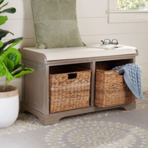 Bänke aus holz weiß gekälkt 41x51x85cm Holz Beige Safavieh Möbel Esszimmermöbel Sitzbank und Holzbank