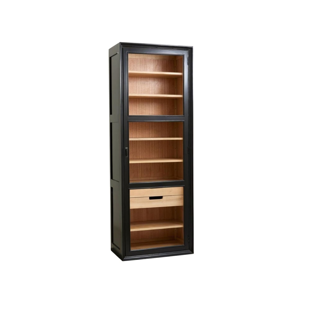 wohnli-moebel-suche-M26098592 Wohnli Möbelsuche - Vitrinenschrank Viva 210cm aus Gmelina Holz mit 1 Tür