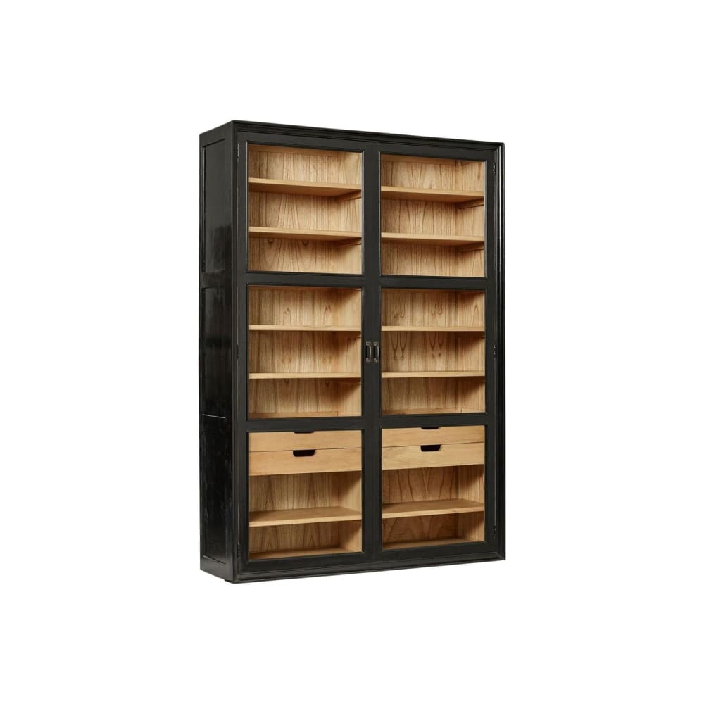 wohnli-moebel-suche-M26098599 Wohnli Möbelsuche - Vitrinenschrank Viva 210cm aus Gmelina Holz mit 2 Türen