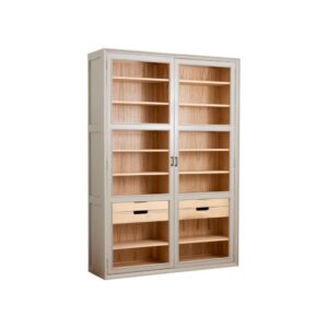 Wohnli Möbelsuche - Vitrinenschrank Viva 210cm aus Gmelina Holz mit 2 Türen