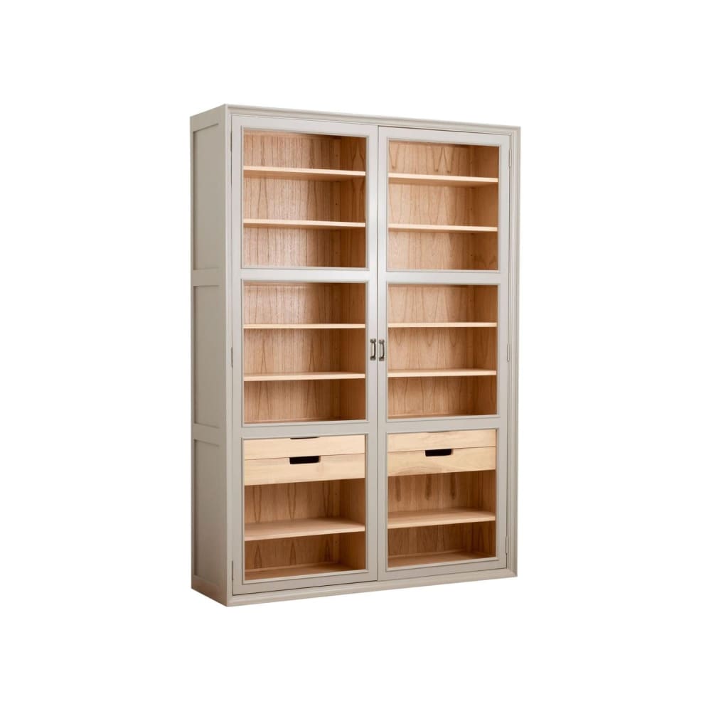 wohnli-moebel-suche-M26098600 Wohnli Möbelsuche - Vitrinenschrank Viva 210cm aus Gmelina Holz mit 2 Türen
