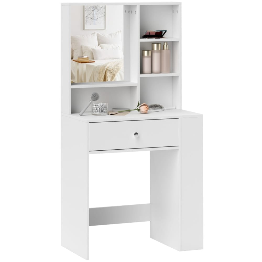 wohnli-moebel-suche-M26099550 Wohnli Möbelsuche - Schminktisch aus Spanplatte mit Spiegel Schublade 70x40x137 cm