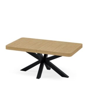 wohnli-moebel-suche-M26099679 Wohnli Möbelsuche - Ausziehbarer Tisch mit einer 140 cm Eichenplatte und schwarzen Beinen