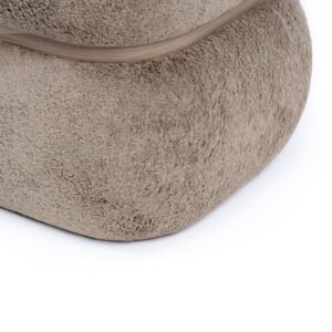 Puff im Design mit teddyfarbener Polsterung in Taupe. 36x40x36cm PES - Polyester Taupe Koketto Home Sofas und Sessel Sessel, Poufs und Fußbänke Sitzsäcke