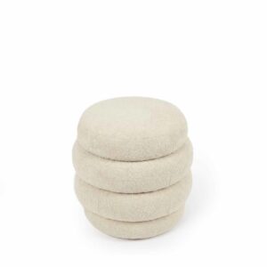 wohnli-moebel-suche-M26099688-1 Runder beiger Puff mit weicher Textur. 40x40x40cm PES - Polyester Beige Koketto Home Sofas und Sessel Sessel, Poufs und Fußbänke Sitzsäcke