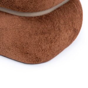 wohnli-moebel-suche-M26099689-1 Design-Puff mit terrakottafarbenem Teddybezug. 36x40x36cm PES - Polyester Kupfer Koketto Home Sofas und Sessel Sessel, Poufs und Fußbänke Sitzsäcke