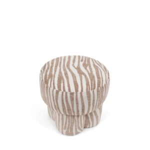 Puff beige mit Zebra-Effekt-Muster. 33x42x42cm PES - Polyester Beige Koketto Home Sofas und Sessel Sessel, Poufs und Fußbänke Sitzsäcke