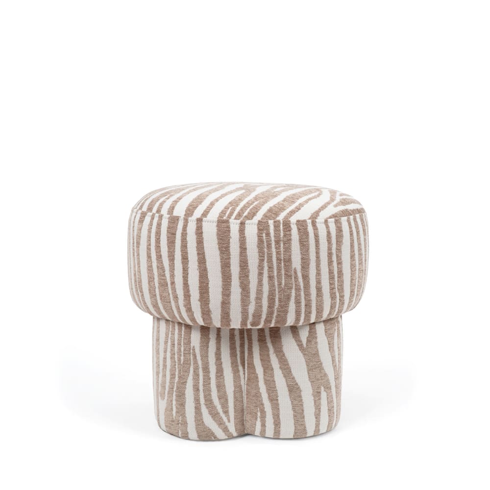 wohnli-moebel-suche-M26099690 Wohnli Möbelsuche - Puff beige mit Zebra-Effekt-Muster.