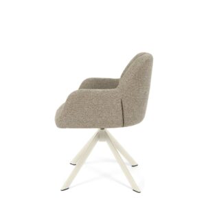 wohnli-moebel-suche-M26099697-1 Taupefarbener Drehstuhl mit beigen Beinen 55x81x58cm Stoff Taupe Koketto Home Möbel Esszimmermöbel Stühle
