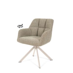 wohnli-moebel-suche-M26099697 Wohnli Möbelsuche - Taupefarbener Drehstuhl mit beigen Beinen