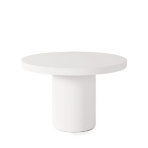 Wohnli Möbelsuche - 90 cm langer runder Tisch aus weißem Beton