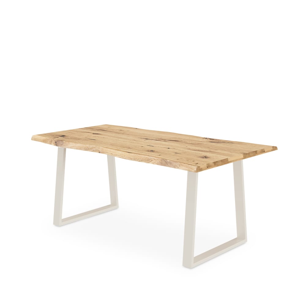 wohnli-moebel-suche-M26099704 Wohnli Möbelsuche - Esstisch mit einer 140 cm breiten Holzplatte und beigen Metallbeinen