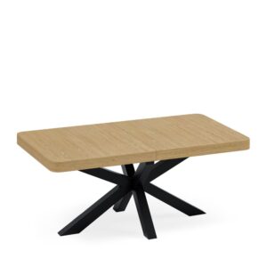 wohnli-moebel-suche-M26099706 Wohnli Möbelsuche - Ausziehbarer Tisch mit einer 160cm Eichenplatte und schwarzen Beinen