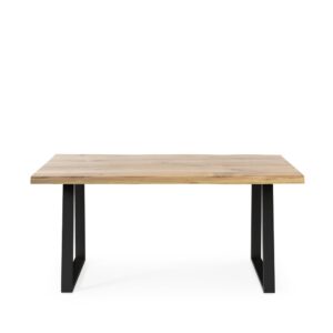 wohnli-moebel-suche-M26099707-1 Esstisch mit einer 140 cm langen Holzplatte und schwarzen Metallbeinen 90x77x140cm Holz Schwarz Koketto Home Möbel Esszimmermöbel Esstische