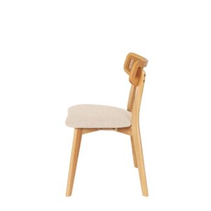 wohnli-moebel-suche-M26099709-1 Esszimmerstuhl aus Eiche und Beige mit Gitterrückenlehne 50x78x46cm Holz Beige Koketto Home Möbel Esszimmermöbel Stühle