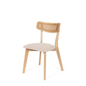 wohnli-moebel-suche-M26099709 Wohnli Möbelsuche - Esszimmerstuhl aus Eiche und Beige mit Gitterrückenlehne