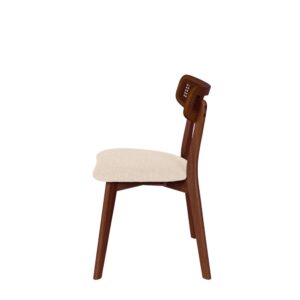 wohnli-moebel-suche-M26099711-1 Esszimmerstuhl aus Nussbaum und Beige mit Gitterrückenlehne 50x78x46cm Holz Braun Koketto Home Möbel Esszimmermöbel Stühle