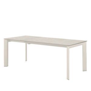 wohnli-moebel-suche-M26099713-1 Ausziehbarer Tisch 140 mit Porzellan-Tischplatte und beigen Beinen 90x76x140cm Porzellan Beige Koketto Home Möbel Esszimmermöbel Esstische