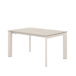 wohnli-moebel-suche-M26099713 Wohnli Möbelsuche - Ausziehbarer Tisch 140 mit Porzellan-Tischplatte und beigen Beinen